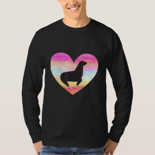 Zegel in het hart kleurrijk Ik hou van zeeflap kle T-shirt