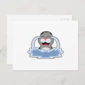 Zegel in water briefkaart (Voorkant / Achterkant)