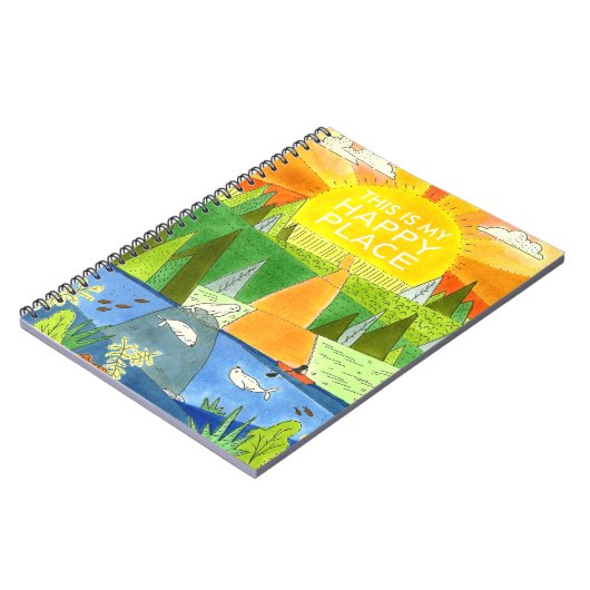 Zegel Kayak Sunrise Dit is mijn gelukkige plek Notitieboek (Linkerzijde)