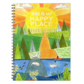 Zegel Kayak Sunrise Dit is mijn gelukkige plek Notitieboek (Voorkant)