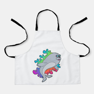 Zegel met bril schort