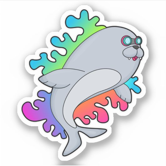 Zegel met bril sticker (Voorkant)