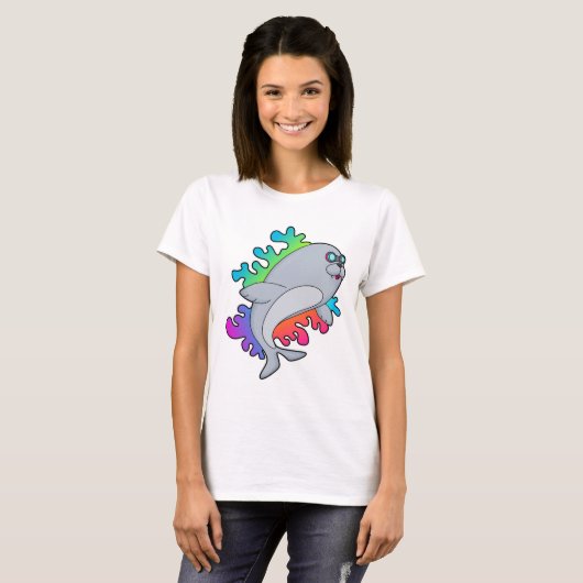 Zegel met bril t-shirt (Voorkant volledig)