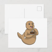 Zegel met Cake Briefkaart (Voorkant / Achterkant)