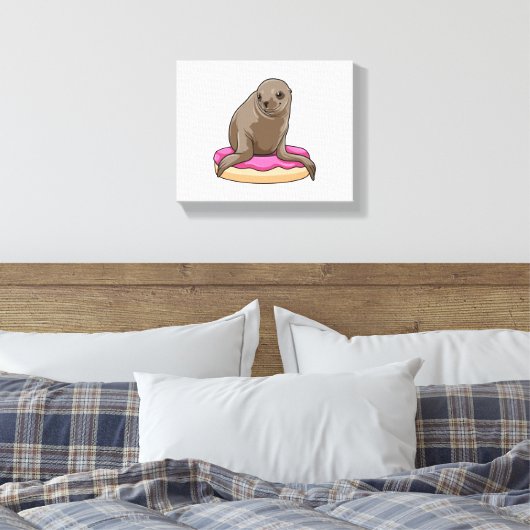 Zegel met Donut Canvas Afdruk (Insitu (Slaapkamer))