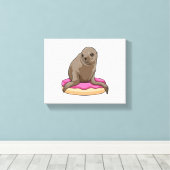 Zegel met Donut Canvas Afdruk (Insitu (Houten vloer))