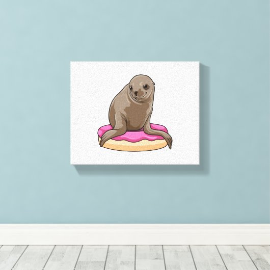 Zegel met Donut Canvas Afdruk (Insitu (Houten vloer))