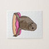 Zegel met Donut Legpuzzel (Horizontaal)