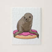 Zegel met Donut Legpuzzel (Verticaal)