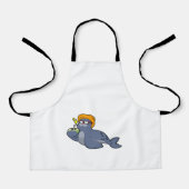 Zegel met kokosnoot schort (Voorkant)