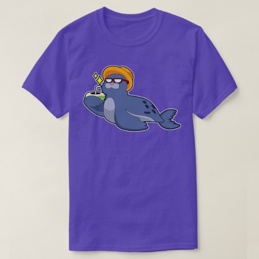Zegel met kokosnoot t-shirt (Design voorkant)
