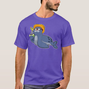Zegel met kokosnoot t-shirt