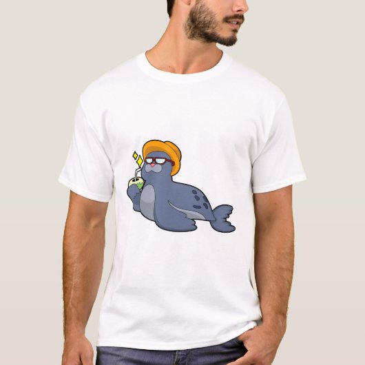 Zegel met kokosnoot t-shirt (Voorkant)