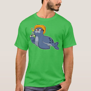 Zegel met kokosnoot t-shirt