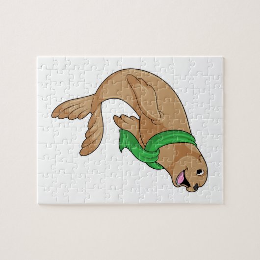 Zegel met Scarf Legpuzzel (Horizontaal)