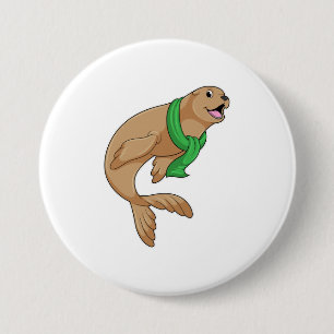 Zegel met Scarf Ronde Button 7,6 Cm