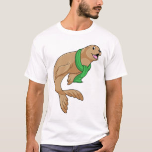 Zegel met Scarf T-shirt