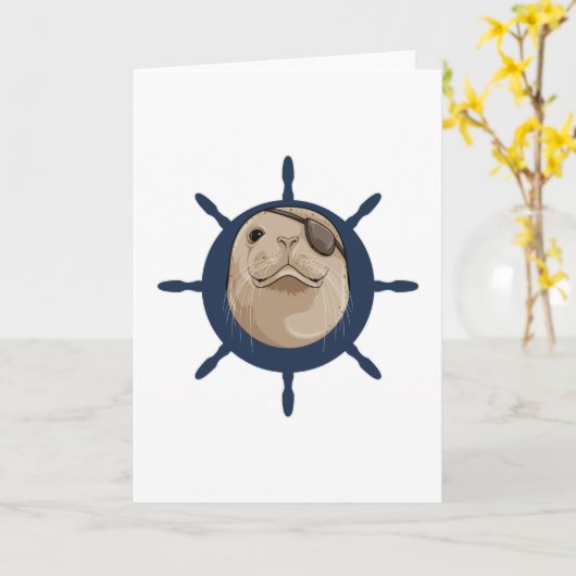 Zegel met scheepsroer kaart (Gele Bloem)