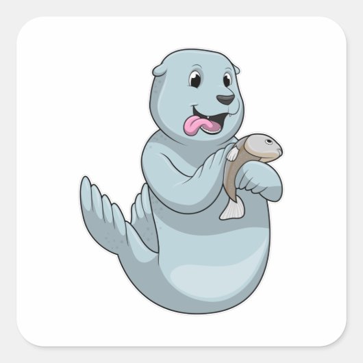 Zegel met vis (Voorkant)