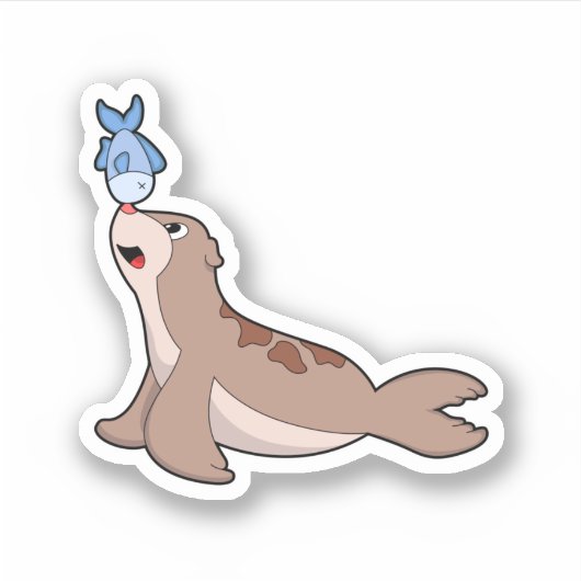 Zegel met vis (2).PNG Sticker (Voorkant)