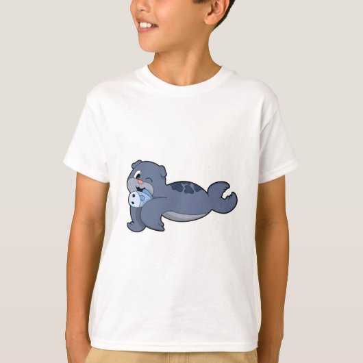 Zegel met vis (3).PNG T-shirt (Voorkant)