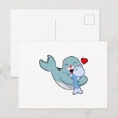 Zegel met vis briefkaart (Voorkant / Achterkant)