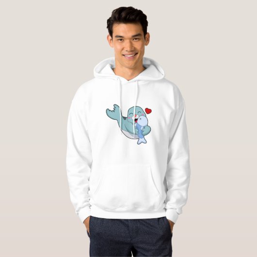 Zegel met vis hoodie (Voorkant volledig)