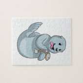 Zegel met vis legpuzzel (Horizontaal)