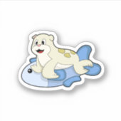 Zegel met vis sticker (Voorkant)