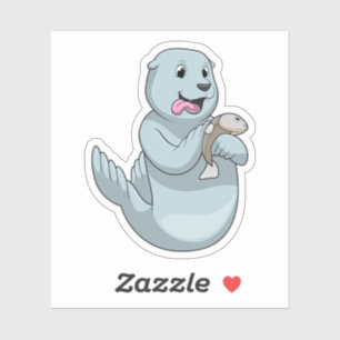 Zegel met vis sticker