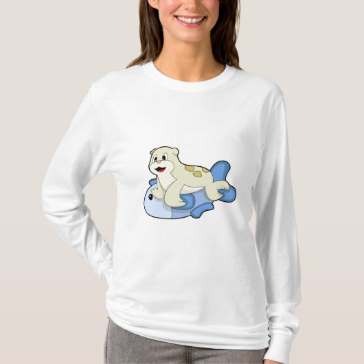 Zegel met vis t-shirt (Voorkant)