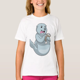 Zegel met vis t-shirt