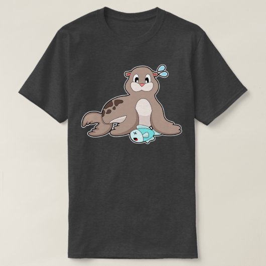 Zegel met vis t-shirt (Design voorkant)