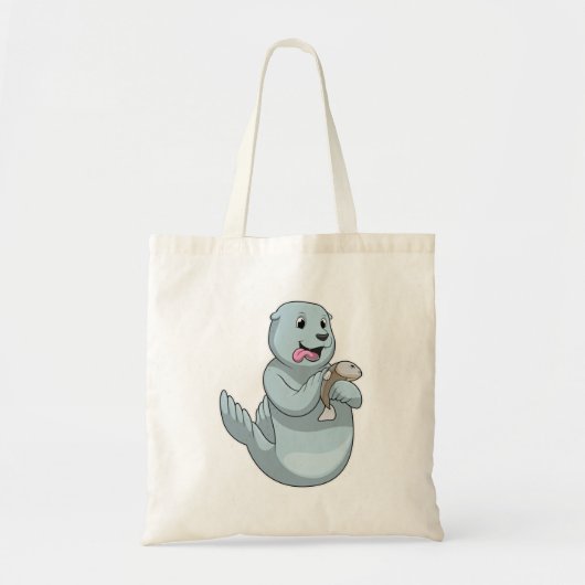 Zegel met vis tote bag (Voorkant)
