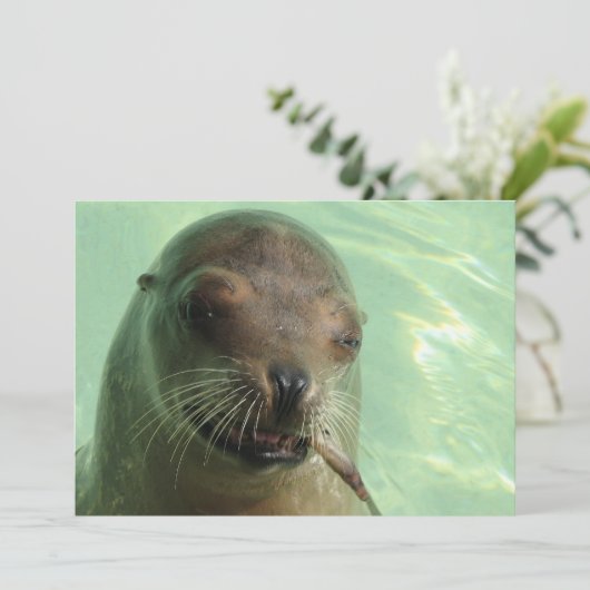 Zegel met visuitnodiging kaart (Staand voorkant)