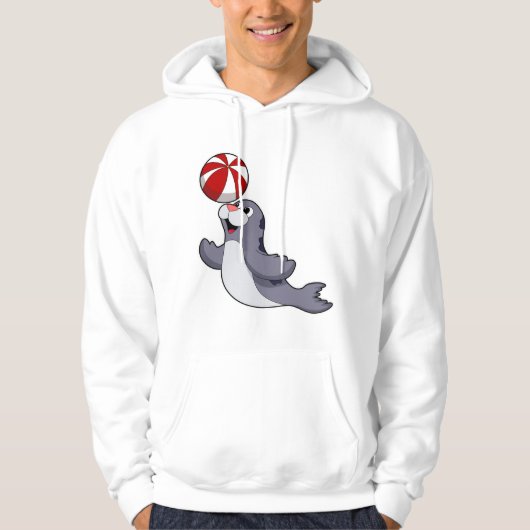 Zegel met waterpolo hoodie (Voorkant)