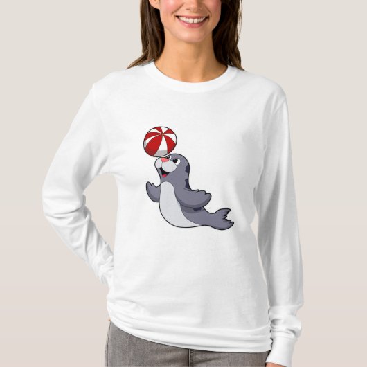 Zegel met waterpolo t-shirt (Voorkant)