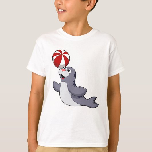 Zegel met waterpolo t-shirt (Voorkant)