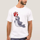 Zegel met waterpolo t-shirt (Voorkant)