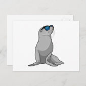 Zegel met zonnebril briefkaart (Voorkant / Achterkant)