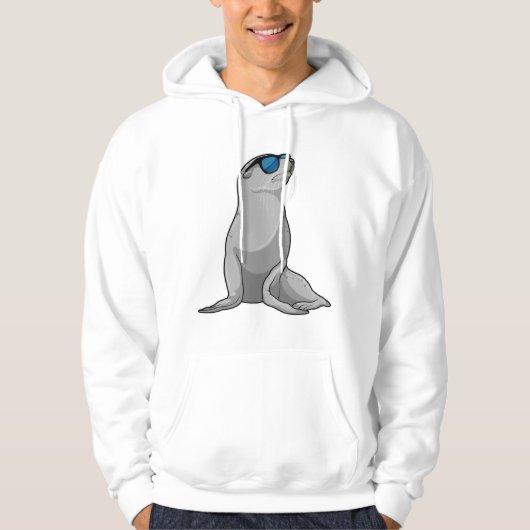 Zegel met zonnebril hoodie (Voorkant)