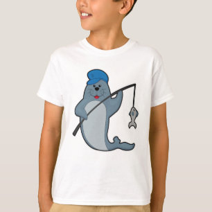Zegel op Gevist met Geviste staaf en vis T-shirt