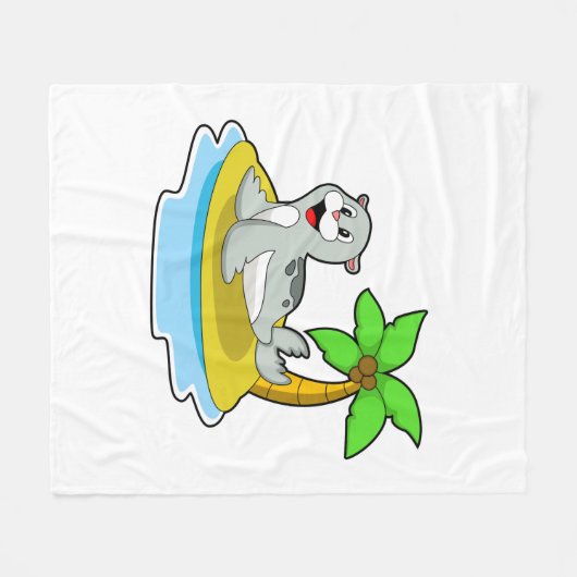 Zegel op het eiland fleece deken (Voorkant (Horizontaal))