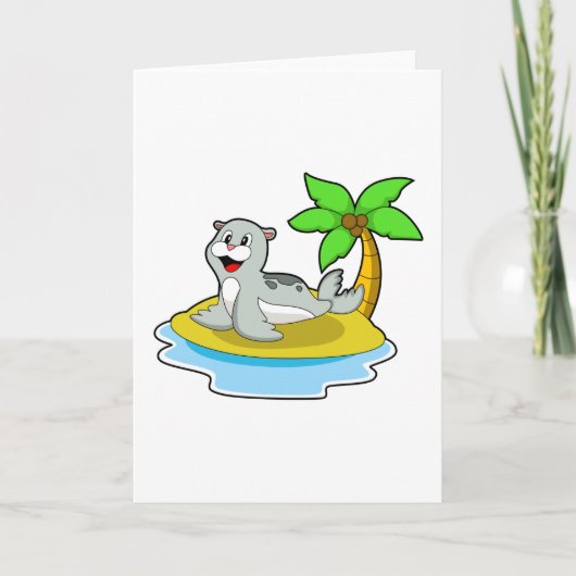 Zegel op het eiland kaart (Voorkant)