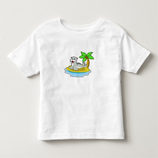Zegel op het eiland kinder shirts (Voorkant)
