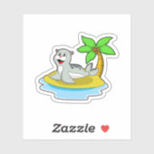 Zegel op het eiland sticker (Vel)