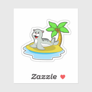 Zegel op het eiland sticker