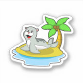 Zegel op het eiland sticker (Voorkant)