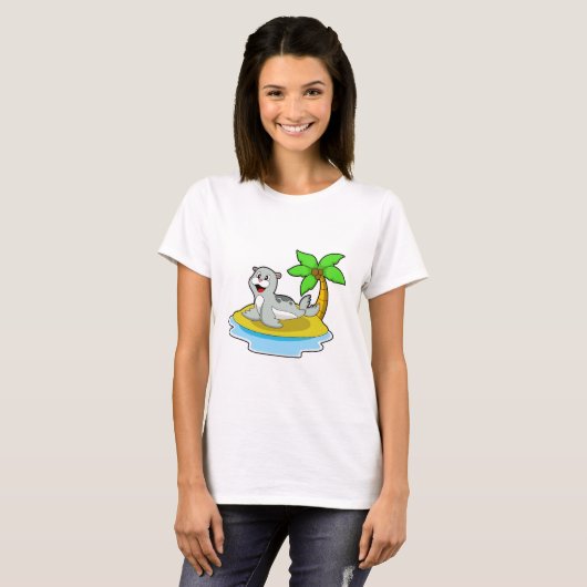 Zegel op het eiland t-shirt (Voorkant volledig)