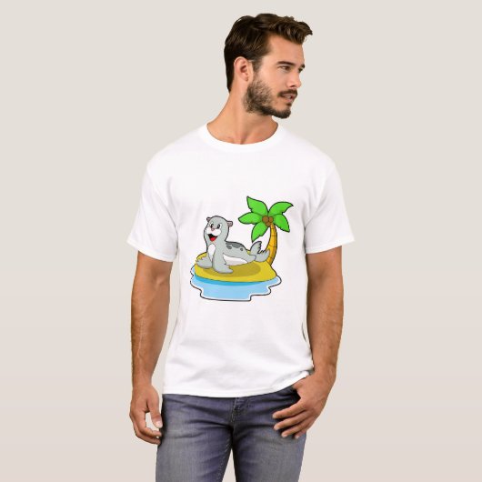 Zegel op het eiland t-shirt (Voorkant volledig)